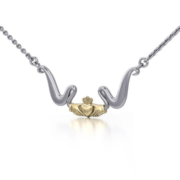 Modern Celtic Claddagh Necklace TNV057 - Jewelry